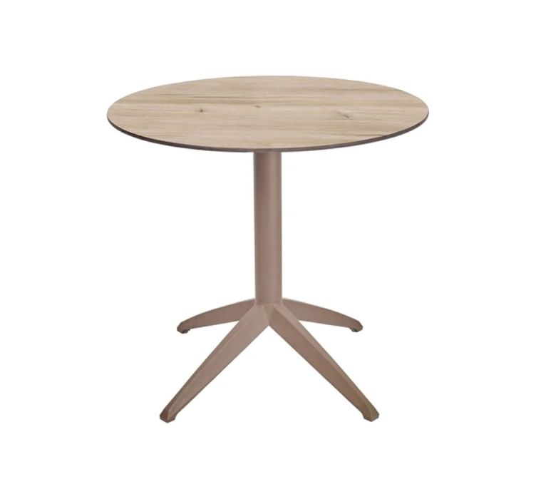 Стіл QUATRO FIX ø 80 TAUPE-OAK1